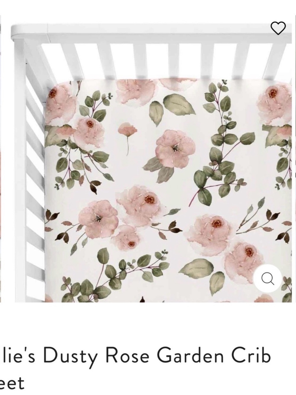 Millie's Dusty Rose Garden Crib Sheet-Caden Lane (quantity 1)